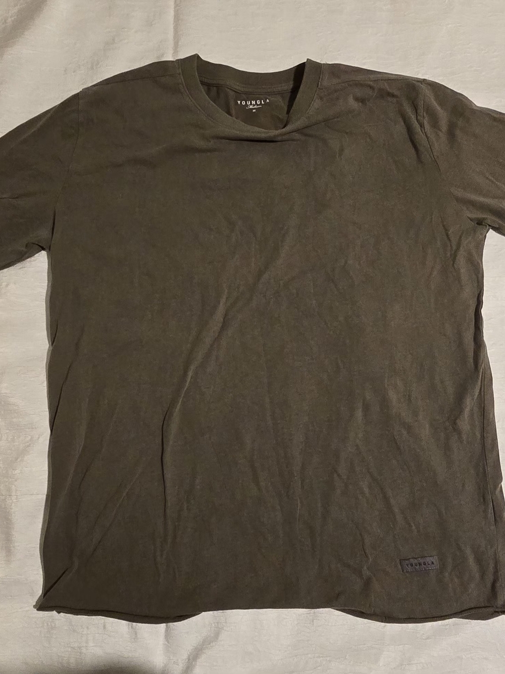 YoungLA Short Sleeve Crew T-Shirt in Olive TTS